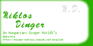 miklos dinger business card